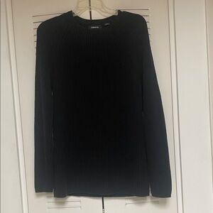 Liz Claiborne Black Ribbed Crewneck Sweater
